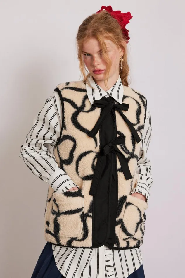 Women Jackets and Coats Damson Madder Marta Borg Gilet 8211 Bows