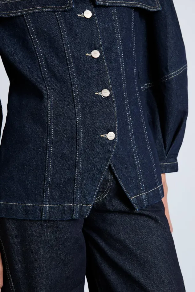 Women Jackets and Coats Damson Madder Sailor Denim Jacket 8211 Dark Indigo
