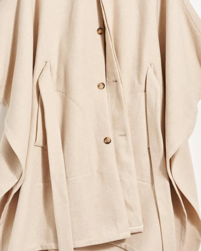 Women Jackets and Outerwear Billy Reid Cape Coat Ecru