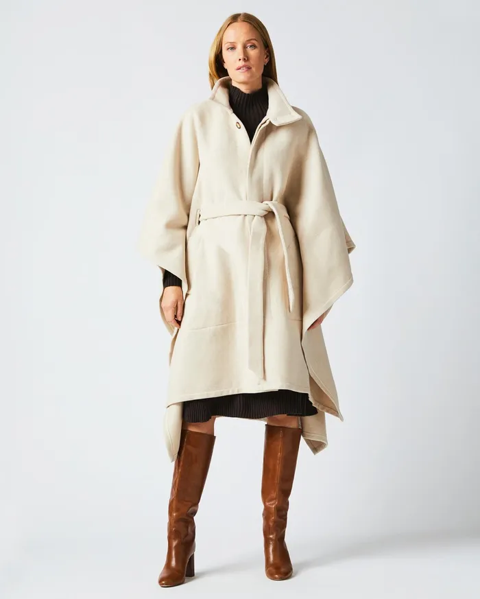 Women Jackets and Outerwear Billy Reid Cape Coat Ecru