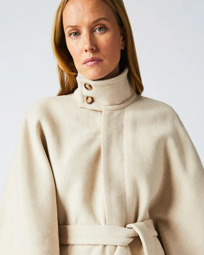 Women Jackets and Outerwear Billy Reid Cape Coat Ecru