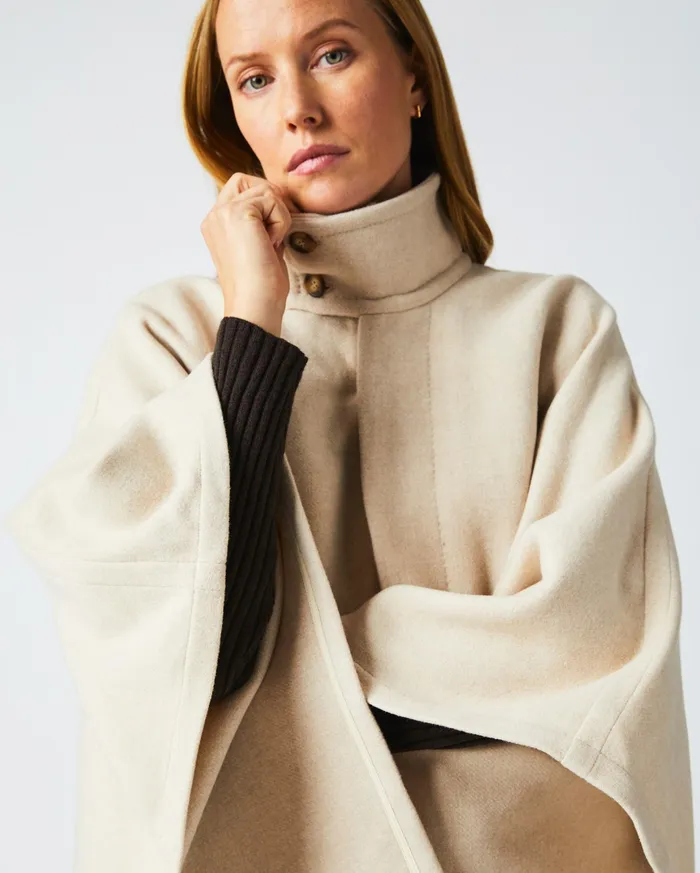 Women Jackets and Outerwear Billy Reid Cape Coat Ecru