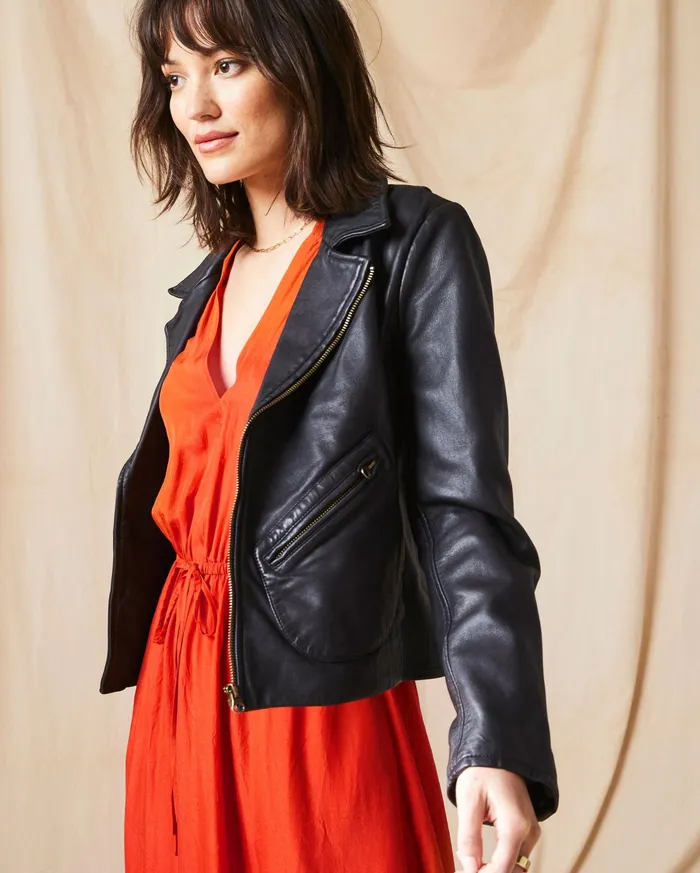 Women Jackets and Outerwear Billy Reid Classic Moto Black