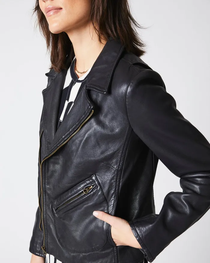 Women Jackets and Outerwear Billy Reid Classic Moto Black