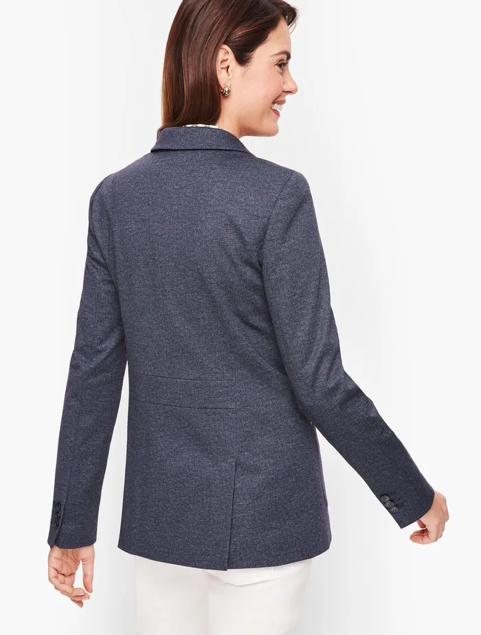Women Jackets And Blazers Talbots Aberdeen Knit Blazer Navy