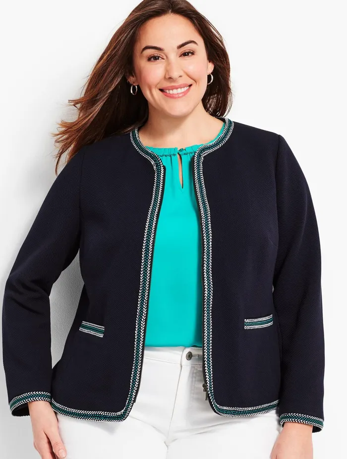 Women Jackets And Blazers Talbots BraidedTrim Jacket
