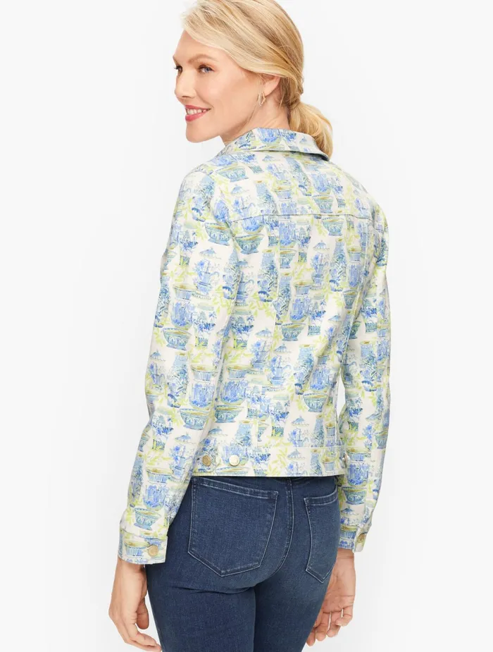 Women Jackets And Blazers Talbots Classic Jean Jacket Ivoryblue