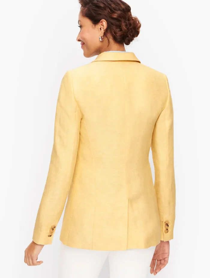 Women Jackets And Blazers Talbots Classic Linen Blazer Sunshinewhite
