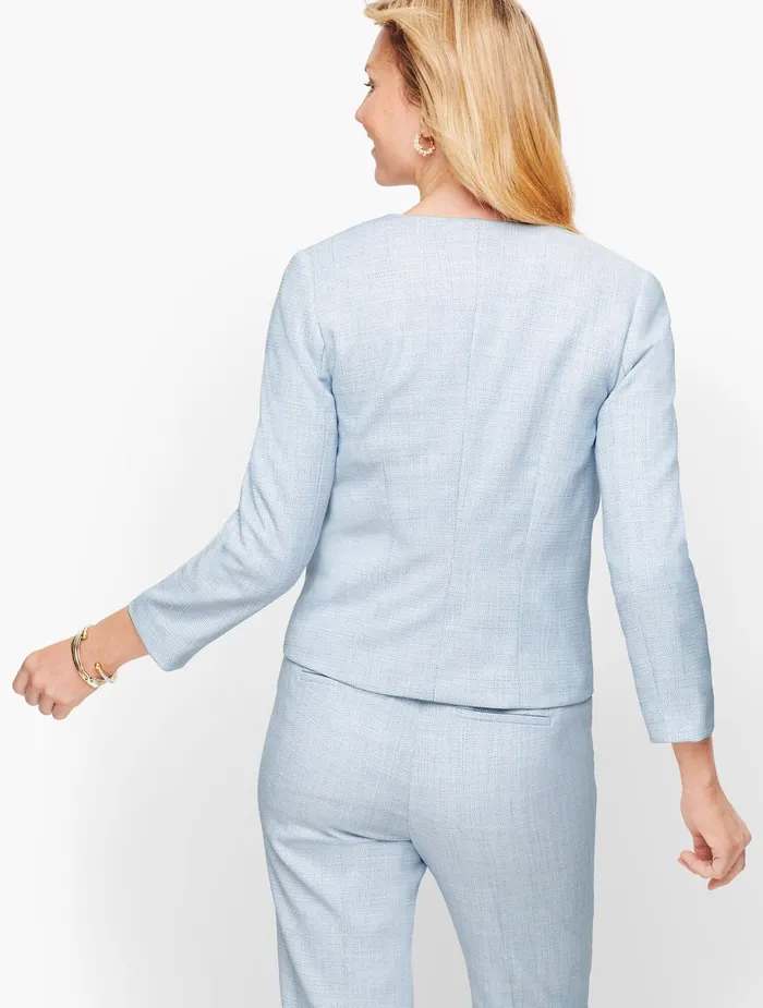 Women Jackets And Blazers Talbots Lightweight Tweed Jacket Blue Multi