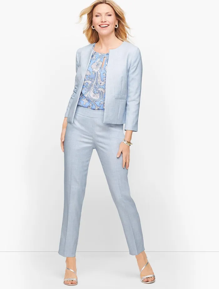 Women Jackets And Blazers Talbots Lightweight Tweed Jacket Blue Multi