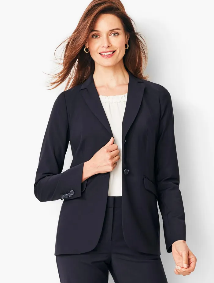 Women Jackets And Blazers Talbots Seasonless Wool TwoButton Blazer Black