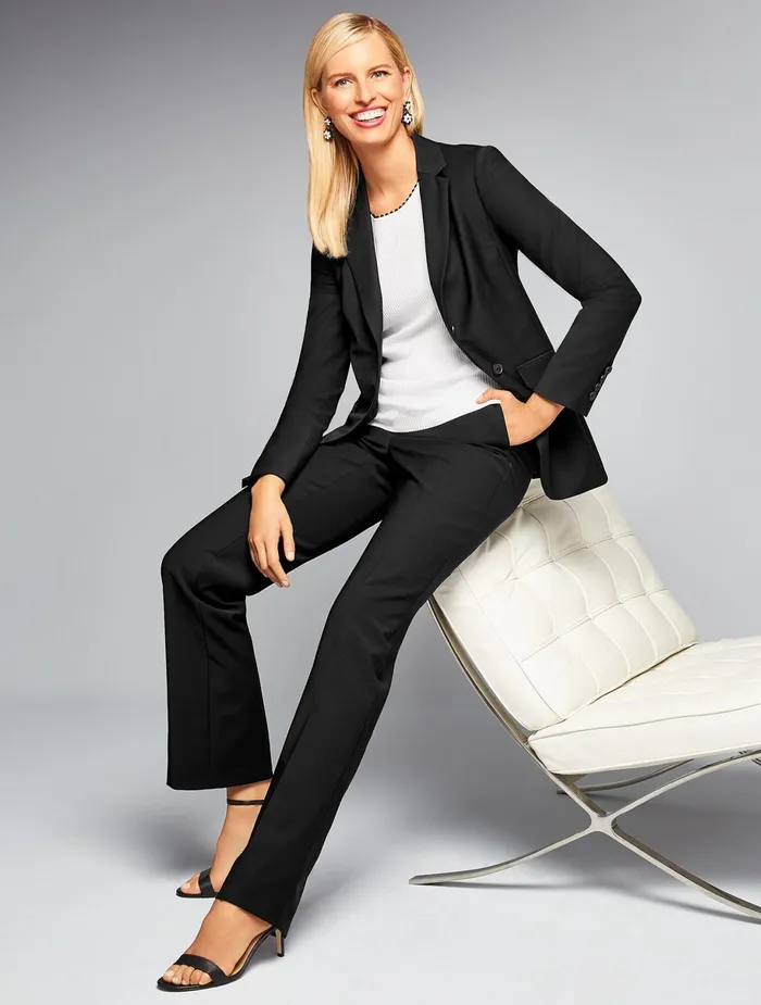 Women Jackets And Blazers Talbots Seasonless Wool TwoButton Blazer Black