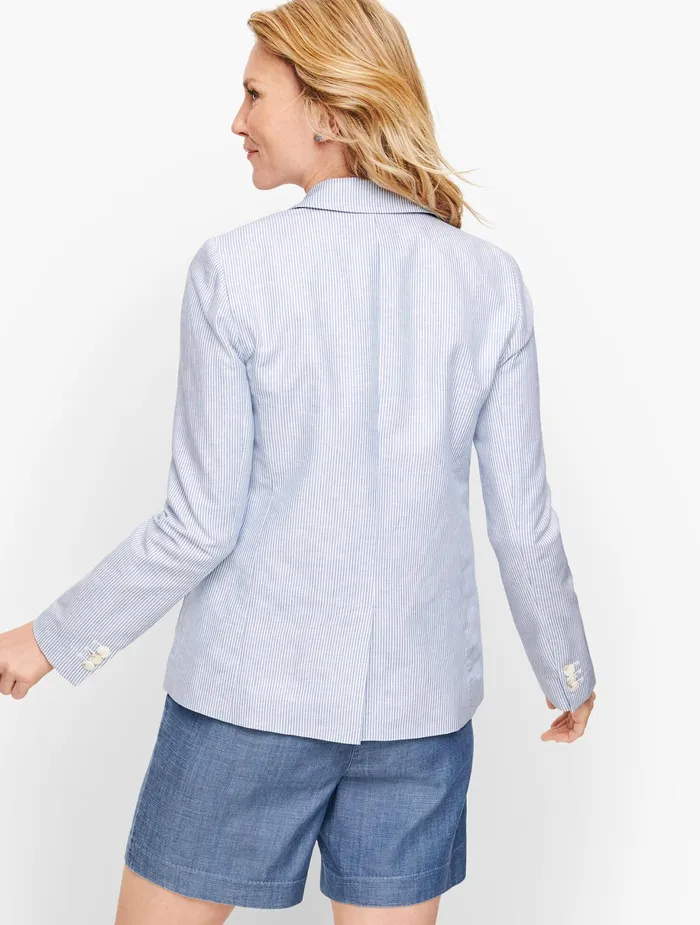 Women Jackets And Blazers Talbots Summer Blazer Whiteblue