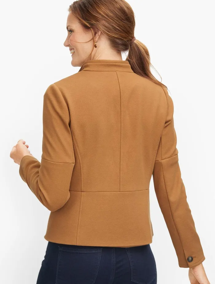 Women Jackets And Blazers Talbots Twill Knit Band Jacket