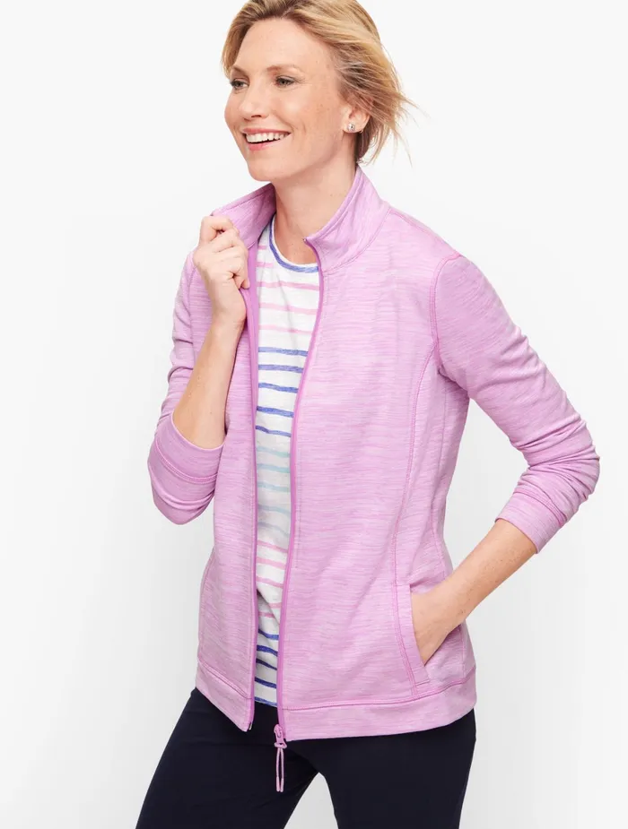 Women Jackets And Blazers Talbots UPF 50 Comfort Plush Spaced Dyed Jacket Radiant Orchid Women Jackets And Blazers Talbots UPF 50 Comfort Plush Spaced Dyed Jacket Radiant Orchid