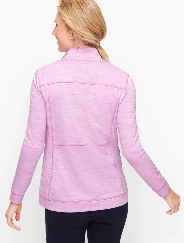 Women Jackets And Blazers Talbots UPF 50 Comfort Plush Spaced Dyed Jacket Radiant Orchid
