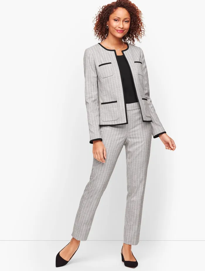 Women Jackets And Blazers Talbots Westport Tweed Jacket Whiteblack