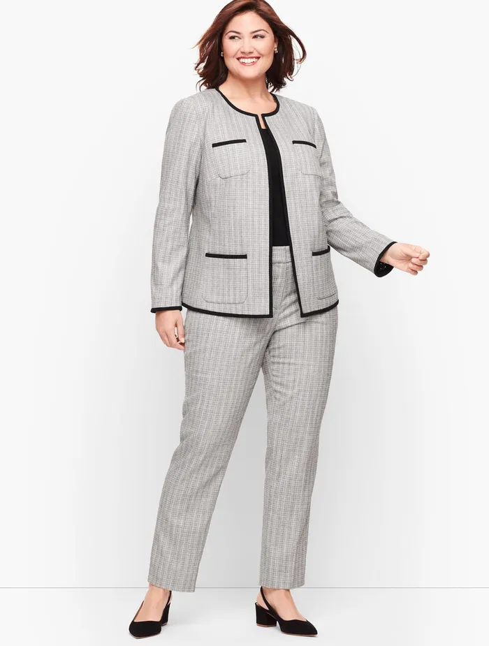 Women Jackets And Blazers Talbots Westport Tweed Jacket Whiteblack