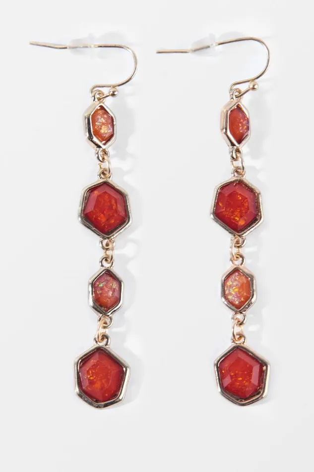 Women Jewellery Cupshe Katerina Burgandy Geometric Earring Multicolor