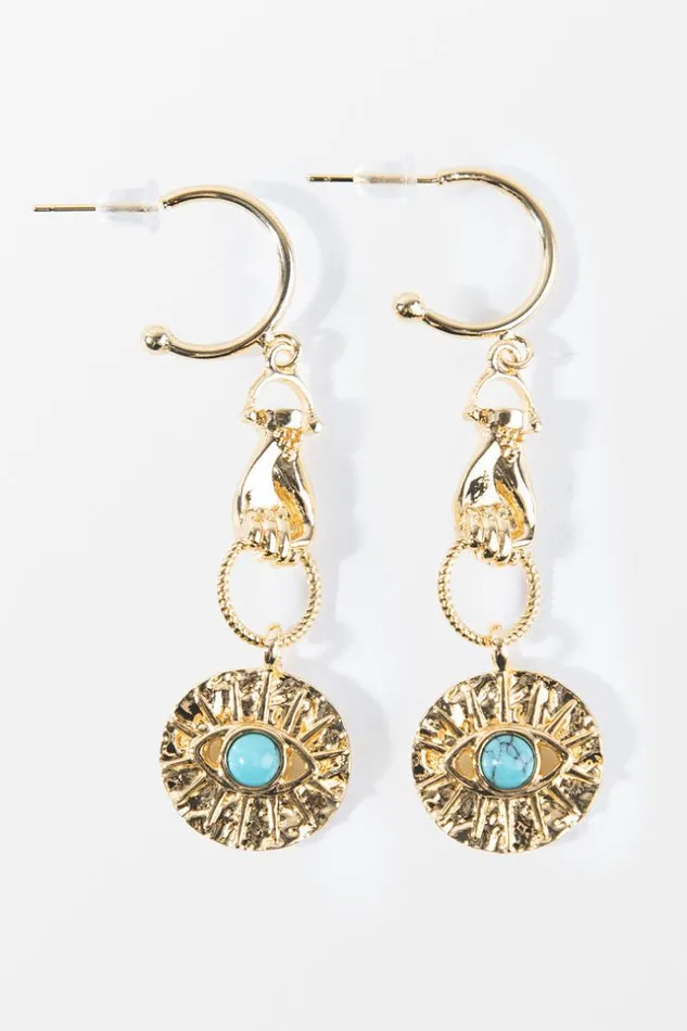 Women Jewellery Cupshe Katerina Geometric Print Alloy Earring Multicolor