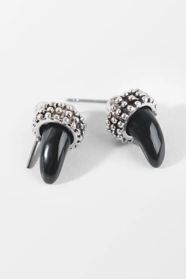 Women Jewellery Cupshe Katerina Geometric Print Resin Earring Black