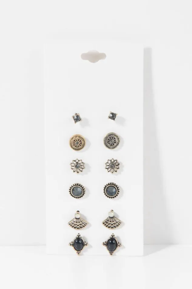 Women Jewellery Cupshe Katerina Retro Geometric Print Earring Multicolor