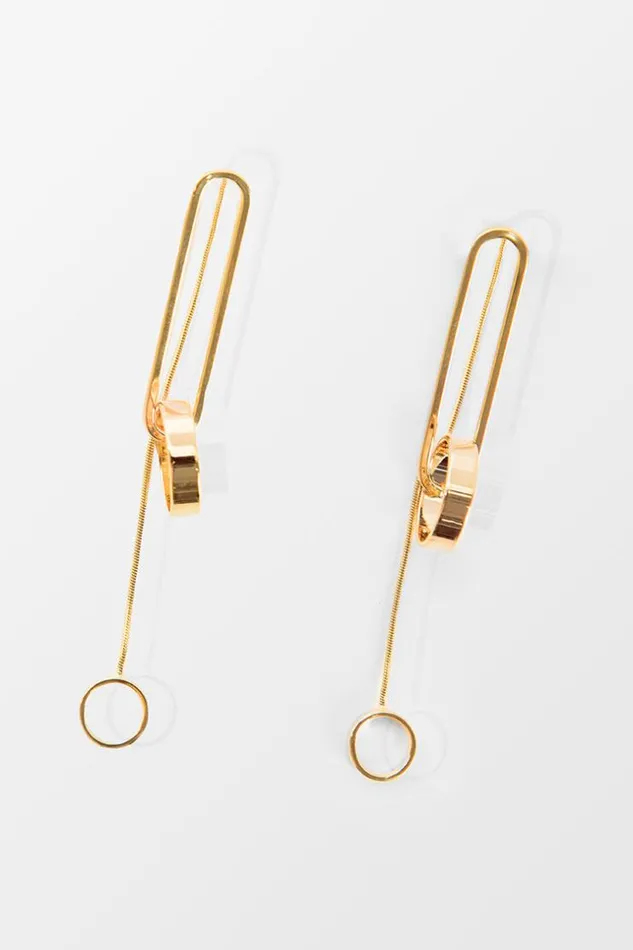 Women Jewellery Cupshe Poolside Gold Geometric Copper Earrings Multicolor