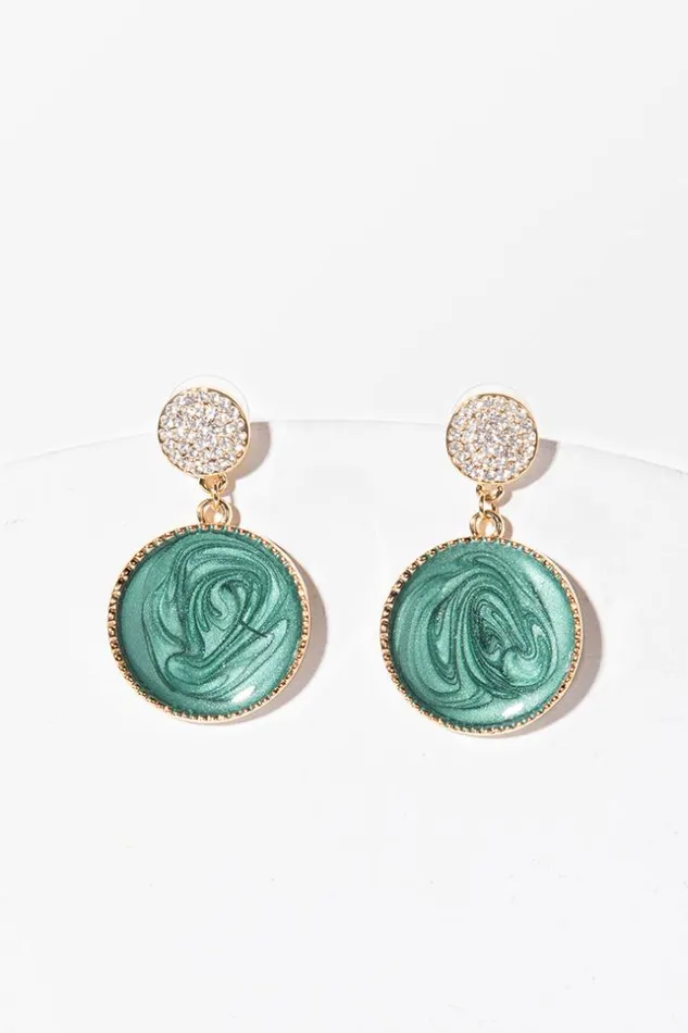 Women Jewellery Cupshe Trunk Bay Emerald Minimalism Geometric Earrings Multicolor