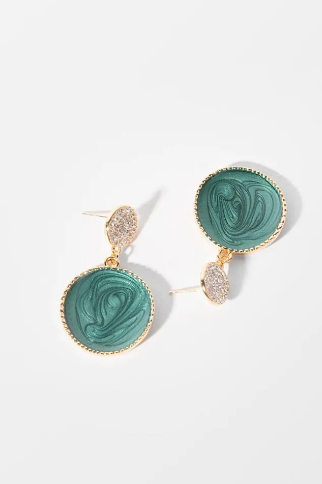 Women Jewellery Cupshe Trunk Bay Emerald Minimalism Geometric Earrings Multicolor
