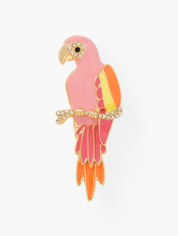 Women Jewelry Talbots Birds Of A Feather Brooch Geranium Pinkgold