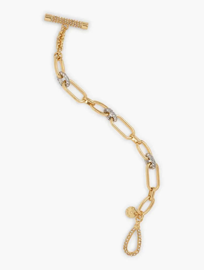 Women Jewelry Talbots Chain Link Bracelet Crystalgold