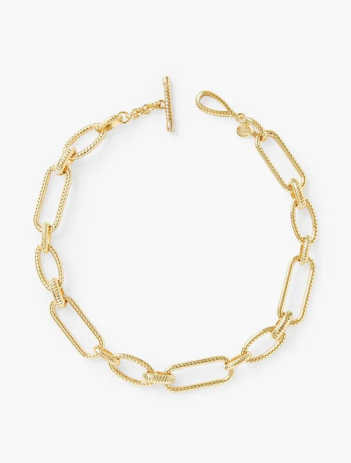 Women Jewelry Talbots Chainlink Necklace Metal12k Gold