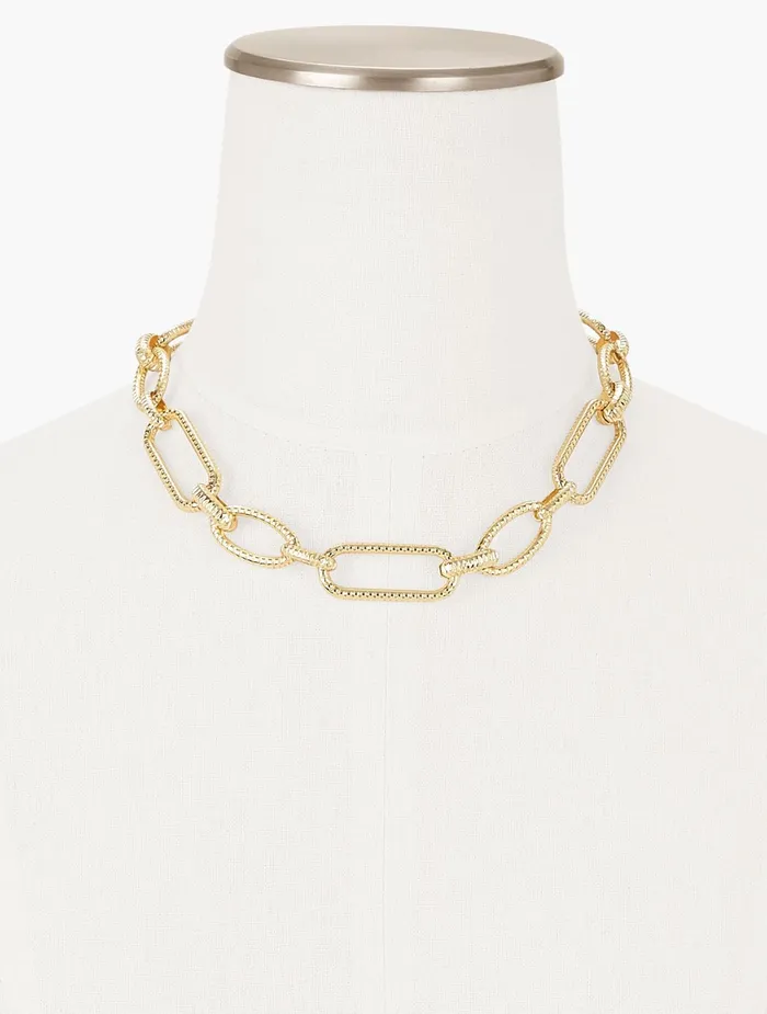 Women Jewelry Talbots Chainlink Necklace Metal12k Gold