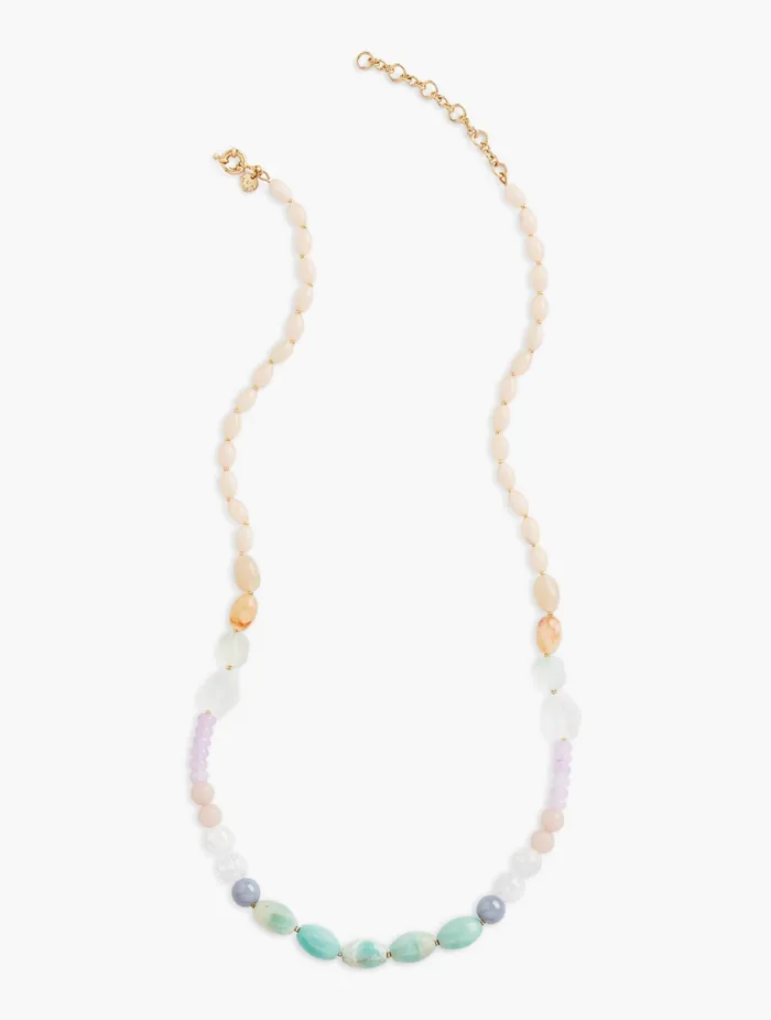 Women Jewelry Talbots Colorful Long Necklace Lavender Sky Multi