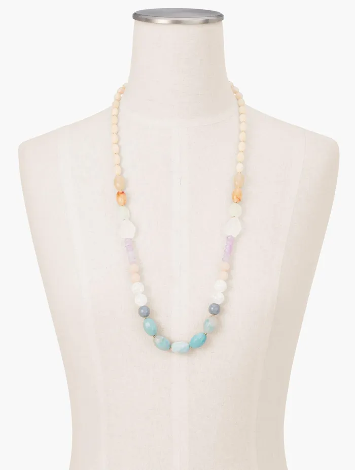 Women Jewelry Talbots Colorful Long Necklace Lavender Sky Multi