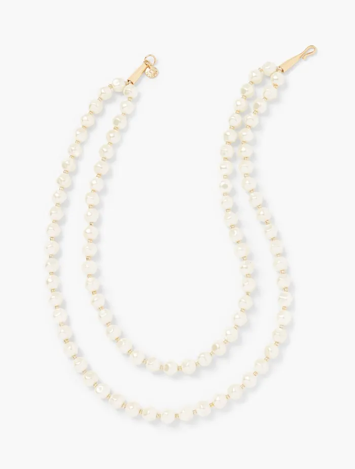 Women Jewelry Talbots Double Strand Classic Pearl Necklace Ivory Pearlgold
