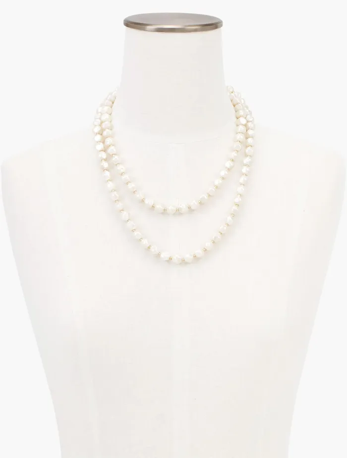 Women Jewelry Talbots Double Strand Classic Pearl Necklace Ivory Pearlgold