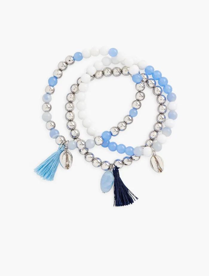 Women Jewelry Talbots Mixed Bracelet Stack Laguna Blue Multi
