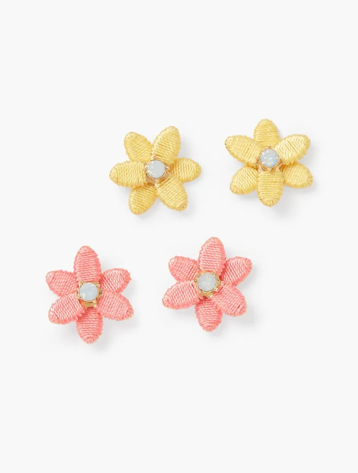 Women Jewelry Talbots Preppy Petals Stud Earrings Vibrant Yellow
