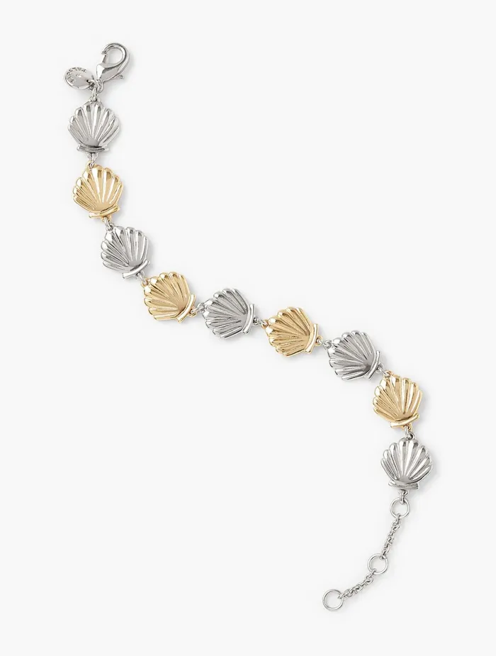 Women Jewelry Talbots Scallop Clasp Bracelet Metal12k Gold
