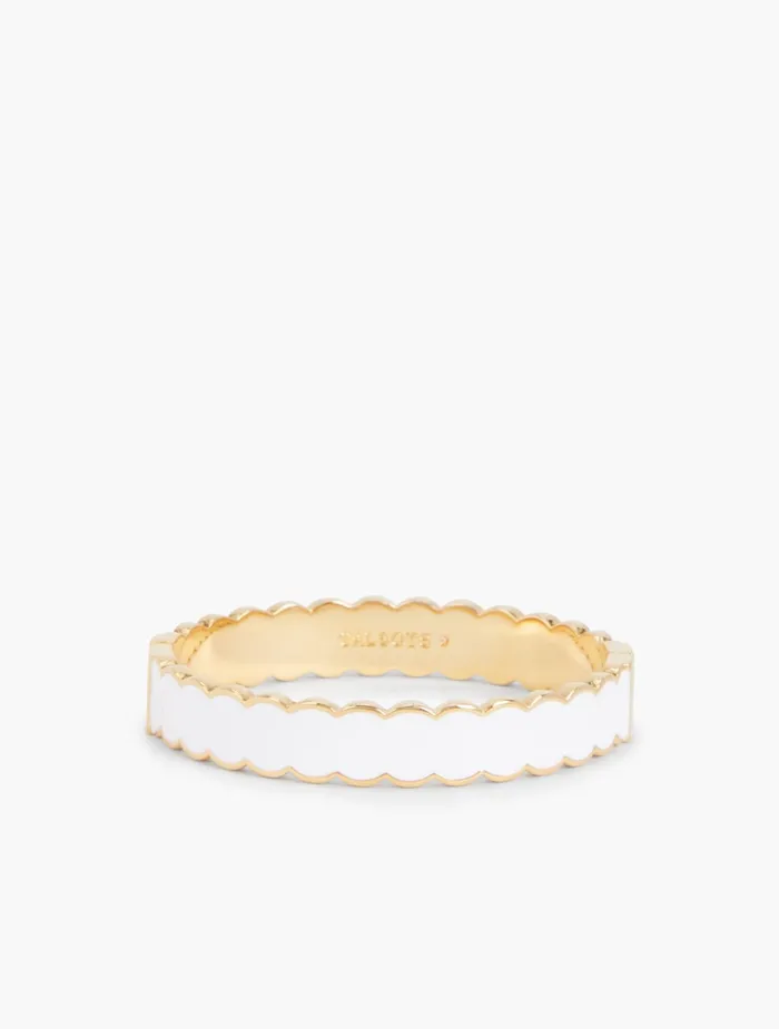 Women Jewelry Talbots Scalloped Enamel Bangle Whitegold