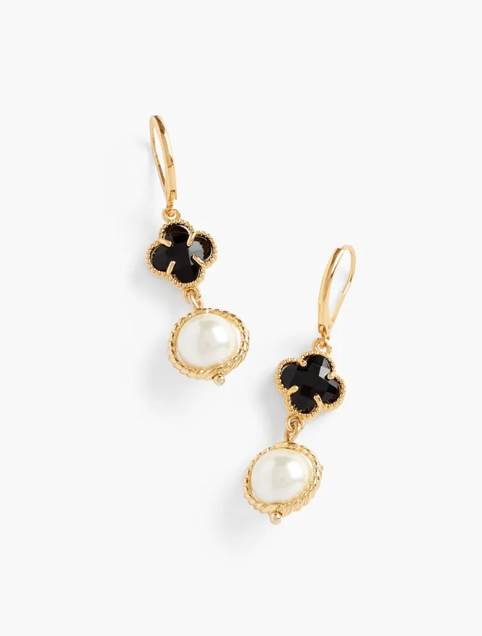 Women Jewelry Talbots Shimmer and Shine Earrings Black Multi