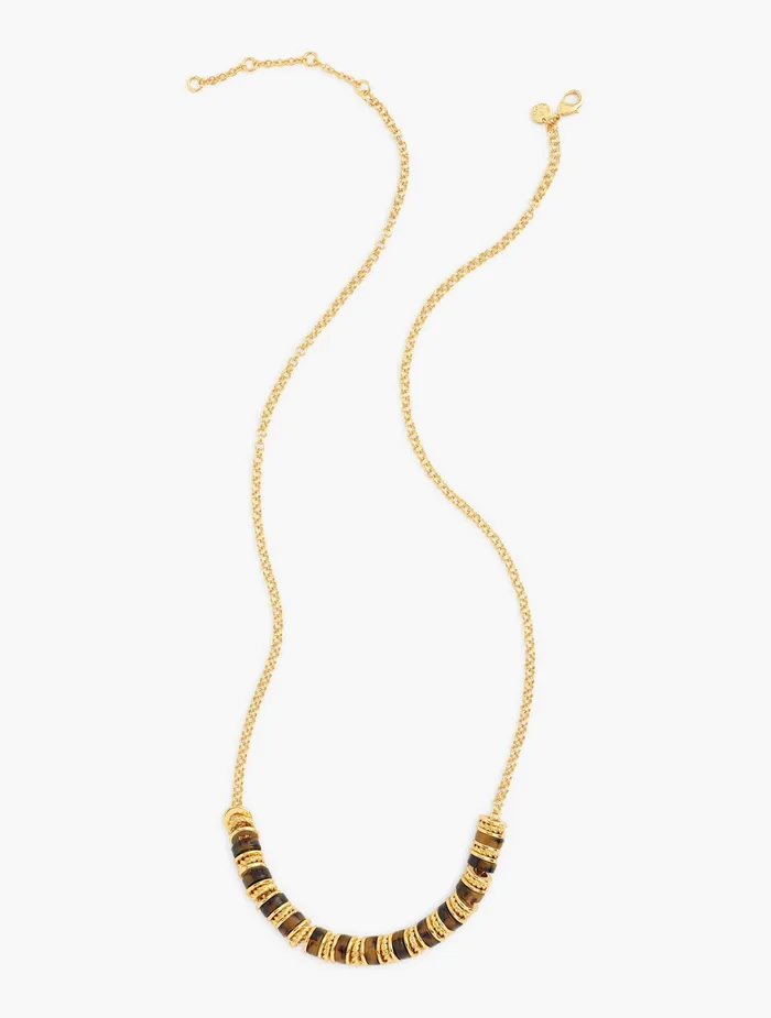 Women Jewelry Talbots Tortoise and Gold Beaded Necklace Tortoisegold