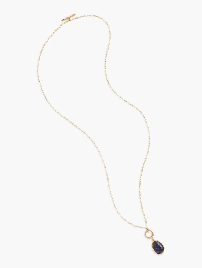Women Jewelry Talbots TwoinOne Sodalite Pendant Necklace Sodalite12k Gold