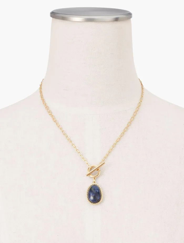 Women Jewelry Talbots TwoinOne Sodalite Pendant Necklace Sodalite12k Gold