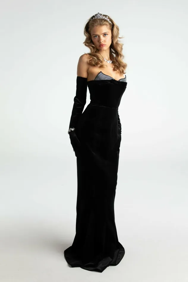 Women Juliana Velvet Dress Nana Jacqueline Maxi