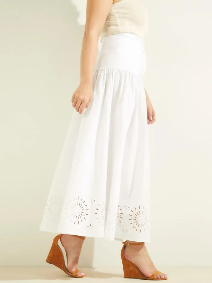 Women Kaia Poplin Maxi Skirt Blanc Pur Marciano Bottoms