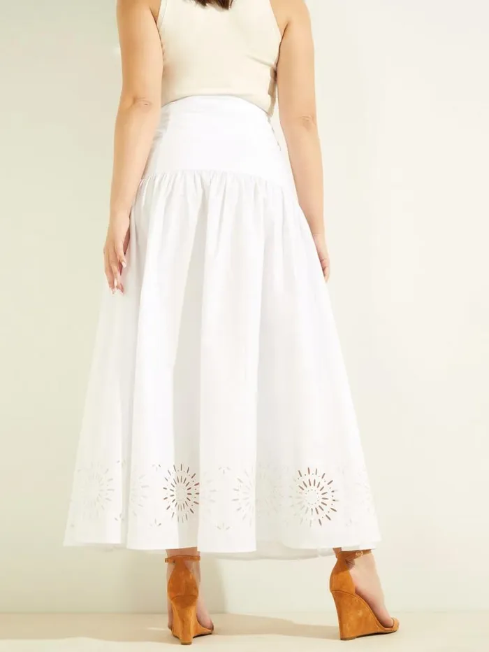 Women Kaia Poplin Maxi Skirt Blanc Pur Marciano Bottoms