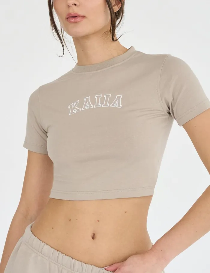 Women Kaiia Baby Tee Stone Stone Public Desire Tops
