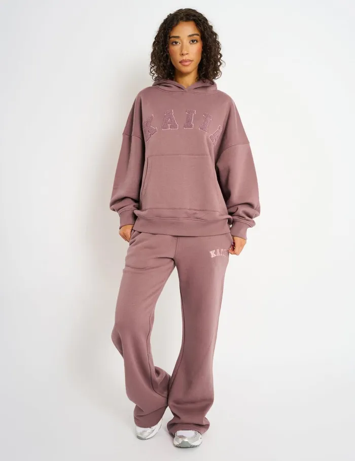 Women Kaiia Borg Slogan Oversized Hoodie Rose Rose Public Desire Sweatshirt and Hoodies